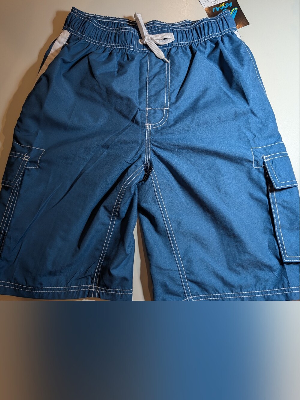 Kanu Surf Men's SmallBlue Cargo Swim Shorts -  Drawstring Waist NWT